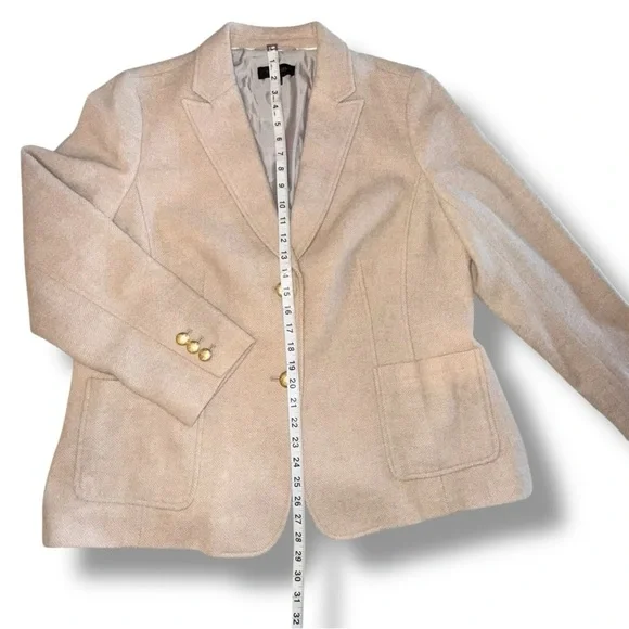 TALBOTS Classic Shetland Blazer - Bicolor Herringbone Oatmeal Women’s 18 - Picture 12 of 14